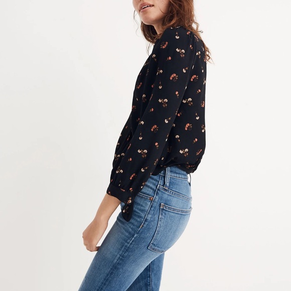 Madewell Wrap Top in Flower Toss - Picture 2 of 6